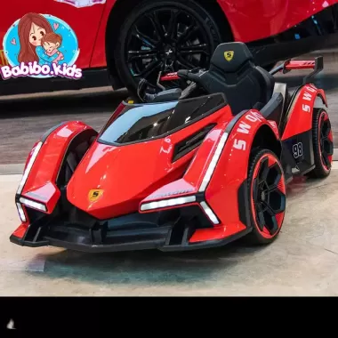 Xe ô tô điện lambogini, xe đua F1 siêu nhanh, kết nối Đk qua ĐT, xe điện trẻ em 4