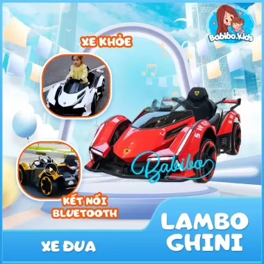 Xe ô tô điện lambogini, xe đua F1 siêu nhanh, kết nối Đk qua ĐT, xe điện trẻ em 5