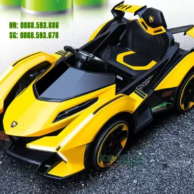 Xe ô tô điện lambogini, xe đua F1 siêu nhanh, kết nối Đk qua ĐT, xe điện trẻ em 8