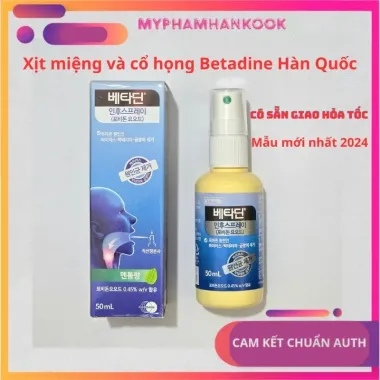 Xịt Miệng Betadine Hàn Quốc - Giải Pháp Cổ Họng Tối Ưu Giá 299k! 1 Xịt Miệng Betadine Hàn Quốc - Giải Pháp Cổ Họng Tối Ưu Giá 299k! 1