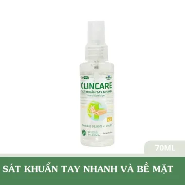 Xịt sát khuẩn nhanh khô Clincare SH70ml - Sát khuẩn bề mặt vật dụng hiệu quả giá 40k 5