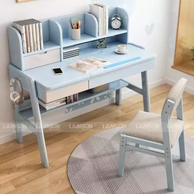 ZEN Bàn làm việc Bộ bàn học chống gù gỗ tự nhiên cao cấp nâng thiết kế phong cách Bắc Âu Sáng Tạo Và Tiện Ích Sáng Tạo 6