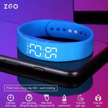 ZGO Đồng Hồ Thông Minh Cho Nam Thể Thao IP65 Chống Nước Đo Bước Chân Theo Dõi Giấc Ngủ Báo Thức Rung 663X