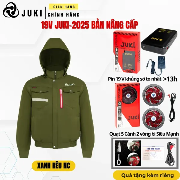 Hình ảnh sản phẩm Áo Điều Hoà JUKI 19V Chạy 13h-25h, BH 12 Tháng, Giá Shock 925k tặng Cáp & Chổi