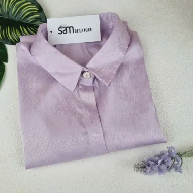 Áo sơ mi nữ ngắn tay lụa vân gỗ thoáng mát giá rẻ chỉ 275k LVGN001 6