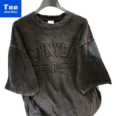 Áo Thun Hip Hop Cotton Tay Ngắn Dáng Rộng In Chữ Cá Tính Nam Nữ Giá 35k 1