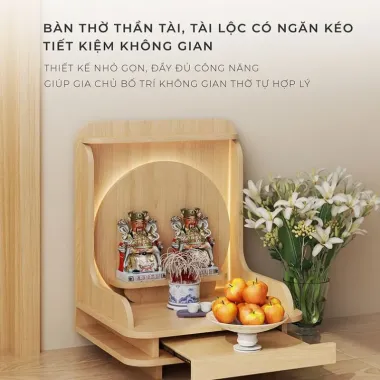Bàn Thờ Thần Tài Mini Để Bàn - Tiết Kiệm 31k, Giá Chỉ 115k, Giao Tốc Hà Nội 6