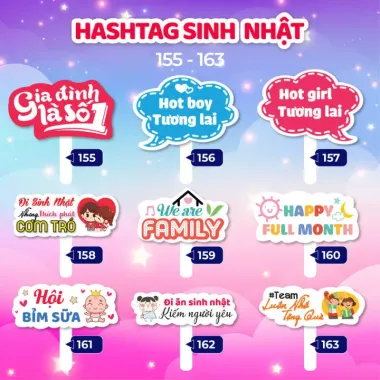 Bảng Cầm Tay Sinh Nhật Giá Rẻ - Hashtag Thôi Nôi, Đầy Tháng Chỉ 14990đ 3