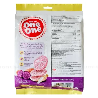 Bánh gạo One One khoai lang tím 166g 20 cái giá chỉ 35.000đ giảm từ 43.750đ 3