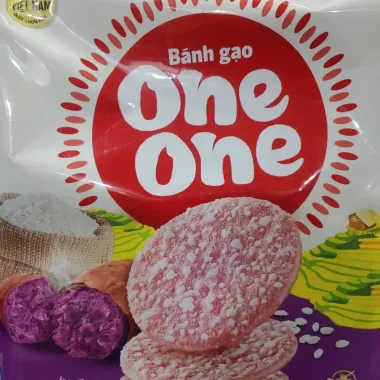 Bánh gạo One One khoai lang tím 166g 20 cái giá chỉ 35.000đ giảm từ 43.750đ 5