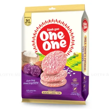 Bánh gạo One One khoai lang tím 166g 20 gói giá chỉ 37.000đ giảm từ 44.770đ