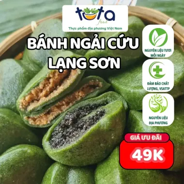 Bánh ngải cứu đặc sản vùng miền bánh lá ngải tươi 10 bánh 650gr Tuta Food ship hỏa tốc HCM