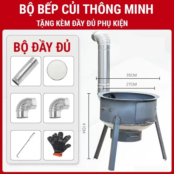 Hình ảnh sản phẩm Bếp Củi Thông Minh Không Khói Giá Rẻ - Chất Lượng Cao Chỉ 499k
