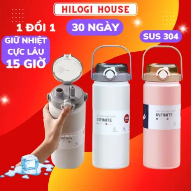 Bình nước giữ nhiệt inox304 BOSS HiLOGI 1200ml có quai xách & ống hút giá chỉ 146k 5 Bình nước giữ nhiệt inox304 BOSS HiLOGI 1200ml có quai xách & ống hút giá chỉ 146k 5
