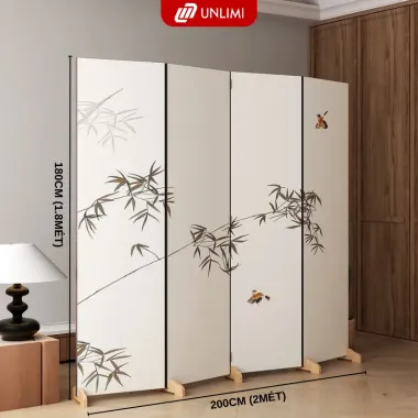 Bình Phong Gỗ Nghệ Thuật Unlimi UP396 - Trang Trí Truyền Thống Hiện Đại Giá Tốt 343k 5
