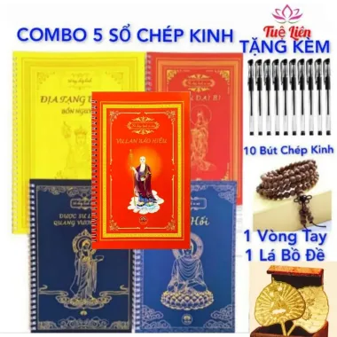 Bộ 5 Sổ Chép Kinh Cao Cấp Tặng 10 Bút, Vòng 108 Hạt & Lá Bồ Đề - Giảm Giá Cực Sốc 18.000đ 4 Bộ 5 Sổ Chép Kinh Cao Cấp Tặng 10 Bút, Vòng 108 Hạt & Lá Bồ Đề - Giảm Giá Cực Sốc 18.000đ 4