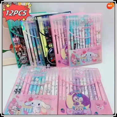 Bộ Bút Gel Sanrio Kuromi Xóa Được 12PCS Giá Rẻ Chỉ 25379Đ - Bút Bi Màu Cho Học Sinh Văn Phòng