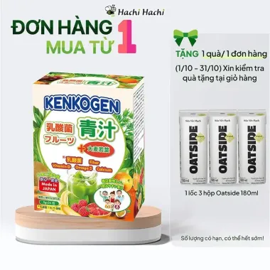 Bột rau củ mầm lúa mạch grass barley Nhật Bản KENKOGEN +16 loại trái cây chất xơ lợi khuẩn vitamin