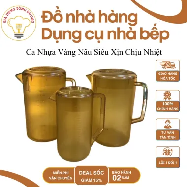 CA Nhựa Vàng Nâu Siêu Xịn Chịu Nhiệt Tốt 5L 3.5L 2.4L Có Nắp - Giá Khuyến Mãi 85.000đ CA Nhựa Vàng Nâu Siêu Xịn Chịu Nhiệt Tốt 5L 3.5L 2.4L Có Nắp - Giá Khuyến Mãi 85.000đ