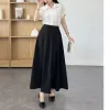 Chân váy dài 90cm dáng suông chữ A chắp 8 mảnh cạp cao che bụng tốt tôn dáng có túi 2 bên có bigsize CV02B 3
