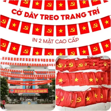 Cờ Dây Tổ Quốc Đảng 2 Mặt In Lụa Satanh 10m Giá Rẻ 68000đ Trang Trí 4