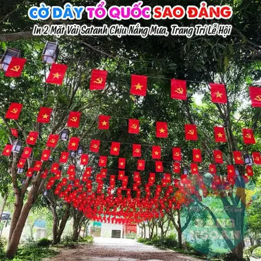 Cờ Dây Tổ Quốc Đảng 2 Mặt In Lụa Satanh 10m Giá Rẻ 68000đ Trang Trí 5