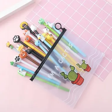 Combo Bút Gel Mực Tím Đen Xanh 3D Cute Kèm Túi Zip - Giá Rẻ 53.000đ Thay 68.370đ 4 Combo Bút Gel Mực Tím Đen Xanh 3D Cute Kèm Túi Zip - Giá Rẻ 53.000đ Thay 68.370đ 4