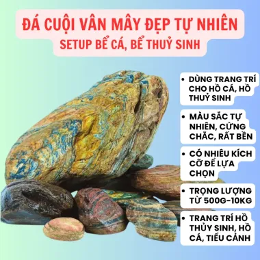 Đá Cuội Vân Mây 1kg Trang Trí Bể Cá Thủy Sinh - Giảm 20% Còn 25k 3