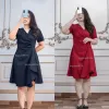 Đầm Đen Đỏ Bigsize Giá Cực Sốc - Giảm Từ 312k Còn 260k - DOLPHIN BIGSIZE