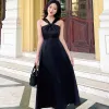 Đầm yếm đen NORA DRESS dáng xòe voan dự tiệc sang trọng, tặng quần, giá chỉ 412500đ 1