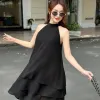 Đầm yếm đen NORA DRESS dáng xòe voan dự tiệc sang trọng, tặng quần, giá chỉ 412500đ
