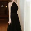 Đầm yếm đen NORA DRESS dáng xòe voan dự tiệc sang trọng, tặng quần, giá chỉ 412500đ 5