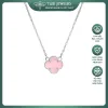Dây chuyền bạc nữ cỏ bốn lá mã não hồng TLEE JEWELRY - May mắn, dịu dàng, giá 319k