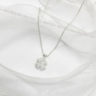 Dây Chuyền Bạc Nữ Halcyon Cỏ Bốn Lá, Vòng Cổ Bạc Nữ Moonz Silver S925, Trắng Sáng 6 Dây Chuyền Bạc Nữ Halcyon Cỏ Bốn Lá, Vòng Cổ Bạc Nữ Moonz Silver S925, Trắng Sáng 6