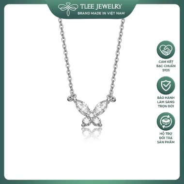 Dây chuyền bạc nữ mặt hồ điệp đính đá TLEE JEWELRY D0258 giá chỉ 320k