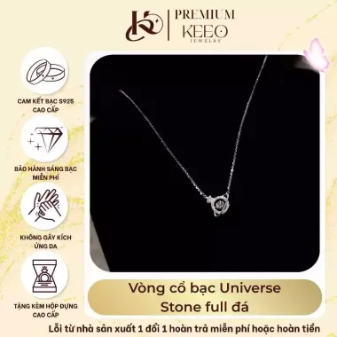 Dây Chuyền Bạc S925 Nữ KEEO Universe Stone Đá Quý Sang Trọng Giá 443520Đ - Tặng Hộp Cao Cấp