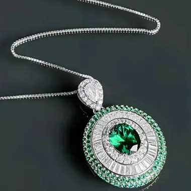 Dây Chuyền Ngọc Lục Bảo Kim Cương Sang Trọng Cho Nữ Giá 41169đ - Giảm 9891đ 1