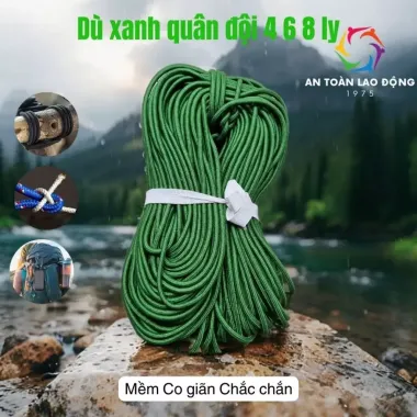 Dây Dù Tròn Xanh Quân Đội, Dù trắng sọc Kích Thước 3, 4, 6, 8ly 1kg Buộc Hàng, Cắm Trại, Leo Núi buộc bạt Dây Dù Tròn Xanh Quân Đội, Dù trắng sọc Kích Thước 3, 4, 6, 8ly 1kg Buộc Hàng, Cắm Trại, Leo Núi buộc bạt