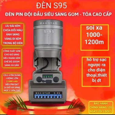 Đèn Pin Đội Đầu S95 Siêu Sáng 42W Chiếu Xa 1100m Giá Rẻ 545k 1 Đèn Pin Đội Đầu S95 Siêu Sáng 42W Chiếu Xa 1100m Giá Rẻ 545k 1