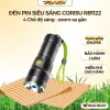 Đèn pin siêu sáng cầm tay CORISU RB1122 zoom xa gần, chiếu xa 500m, chống nước, sạc ngược điện thoại
