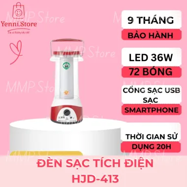 Đèn sạc tích điện đa năng HJD-413 giá rẻ chỉ 425k - Chiếu sáng mọi không gian