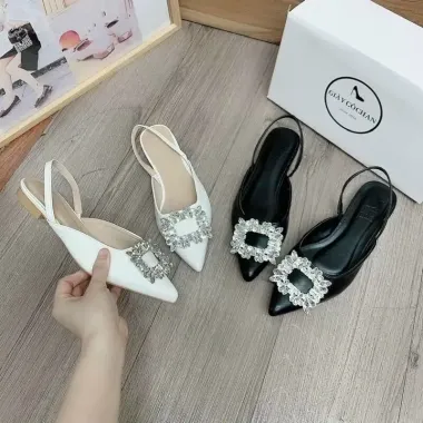 Dép Cao Gót Nữ Quai Bèo 7 Phân Pha Lê Sang Đẹp Giá Cực Sốt 109k