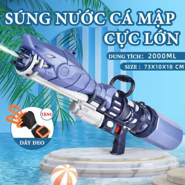 Đồ Chơi Súng Bắn Nước Cá Mập Lớn 2L Giá Rẻ Chỉ 65k Mùa Hè Cho Bé 1