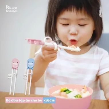 Đũa Tập Ăn Xỏ Ngón Cho Bé KUKU KU3038 Cao Cấp An Toàn Giá Rẻ 99k