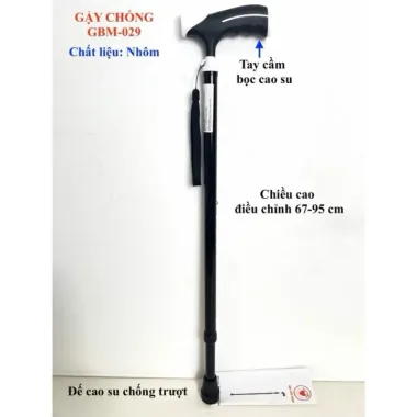 Gậy 1 Chân Cho Người Già Tay Vịn - Cán Dài Chống Trượt Giá Tốt 135k 1