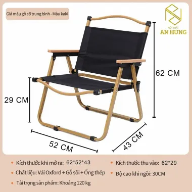 Ghế Gấp Gọn BEIYUE Vải Đen Nhập Khẩu - Ghế Cafe Dã Ngoại Du Lịch Giá Cực Tốt 160k