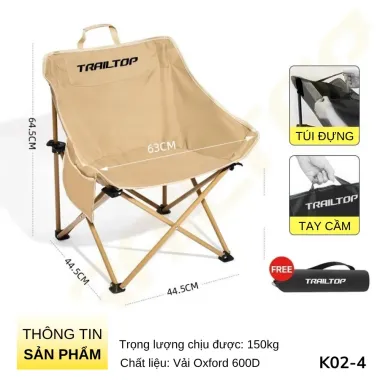 Ghế Gấp Gọn Dã Ngoại 150kg Chịu Tải - Ghế Camping Giá Rẻ 49k COD