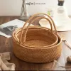 Giỏ Mây Đựng Mỹ Phẩm, Picnic - Lót Vải Hình Bầu Dục CÓ QUAI Decor Vintage Giá Tốt 112k 5
