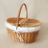 Giỏ Mây Đựng Mỹ Phẩm, Picnic - Lót Vải Hình Bầu Dục CÓ QUAI Decor Vintage Giá Tốt 112k 6