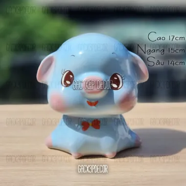 Heo đất tiết kiệm sứ cao cấp Bát Tràng - Lợn đất tiết kiệm hoạt hình giá chỉ 72000đ